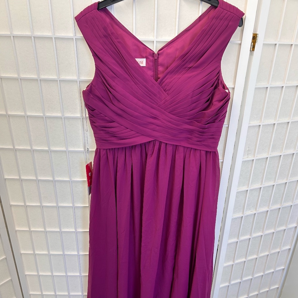 Azazie Pierrette A-line pleated chiffon floor-length bridesmaid dress